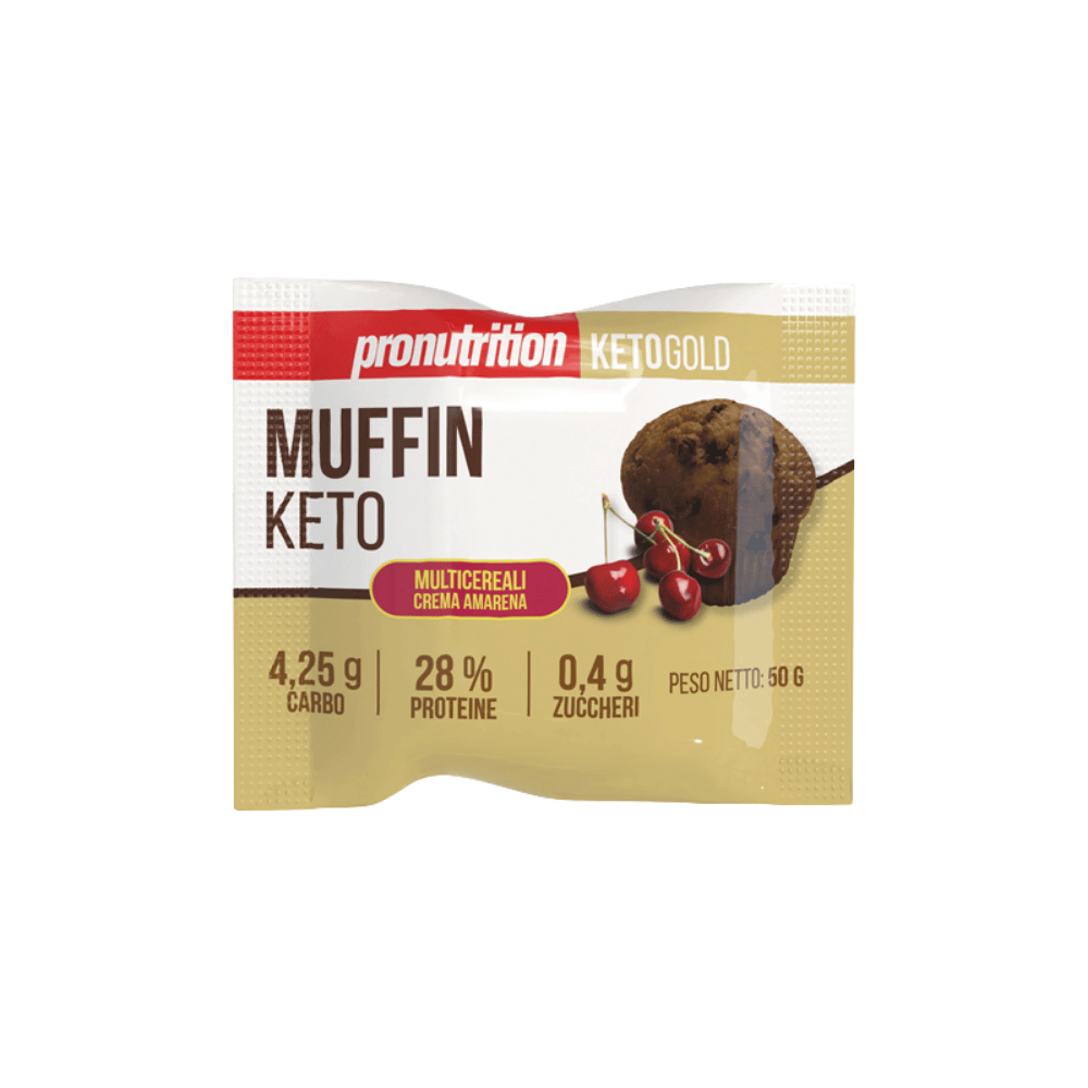 Muffins multicéréales Keto à la crème et Cerises noires 50g Pronutrition