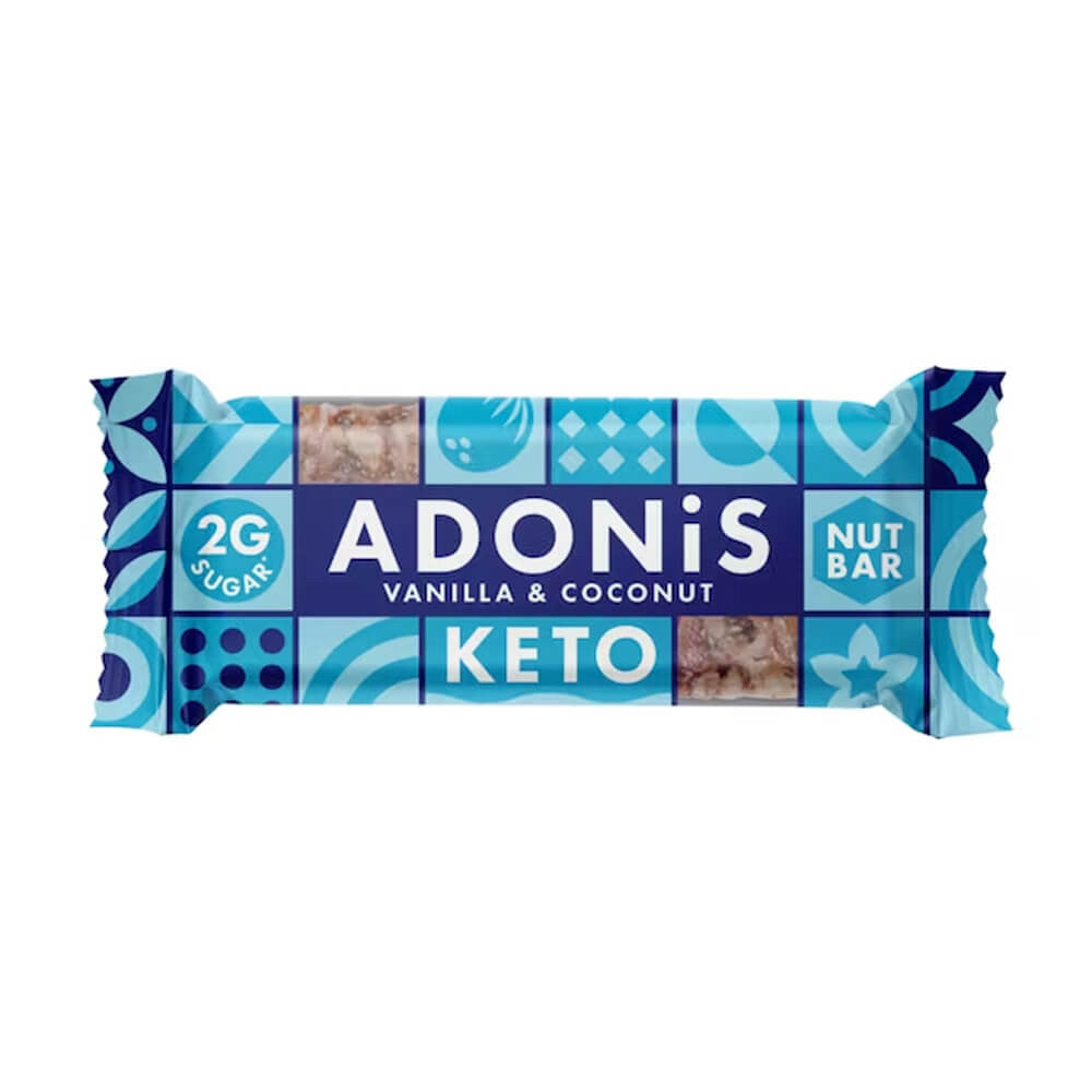 Barre keto Vanille et noix de coco Low carb 35g Adonis
