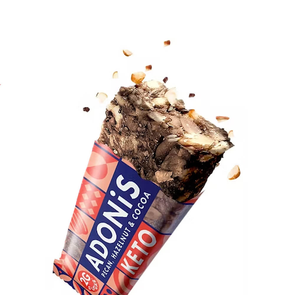 Barre keto Noix de pécan et noisettes low carb 35g Adonis