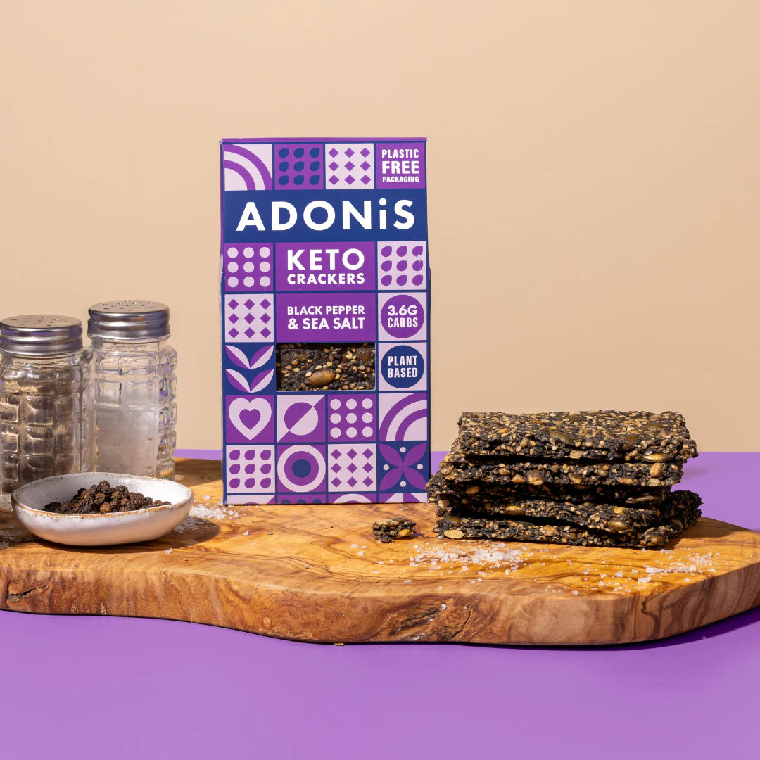 Crackers Keto Poivre noir et sel de mer ADONIS