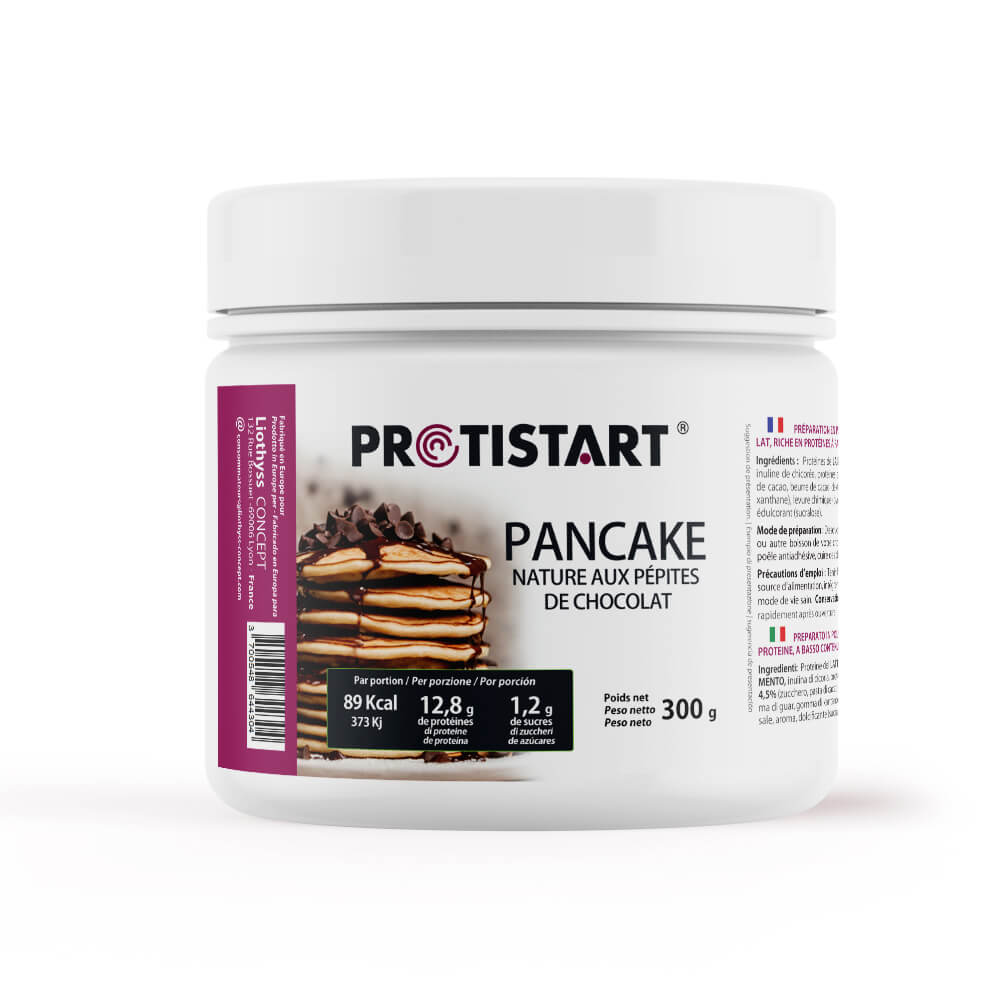 Pancake protéiné nature aux pépites de chocolat Pot 300g PROTISTART