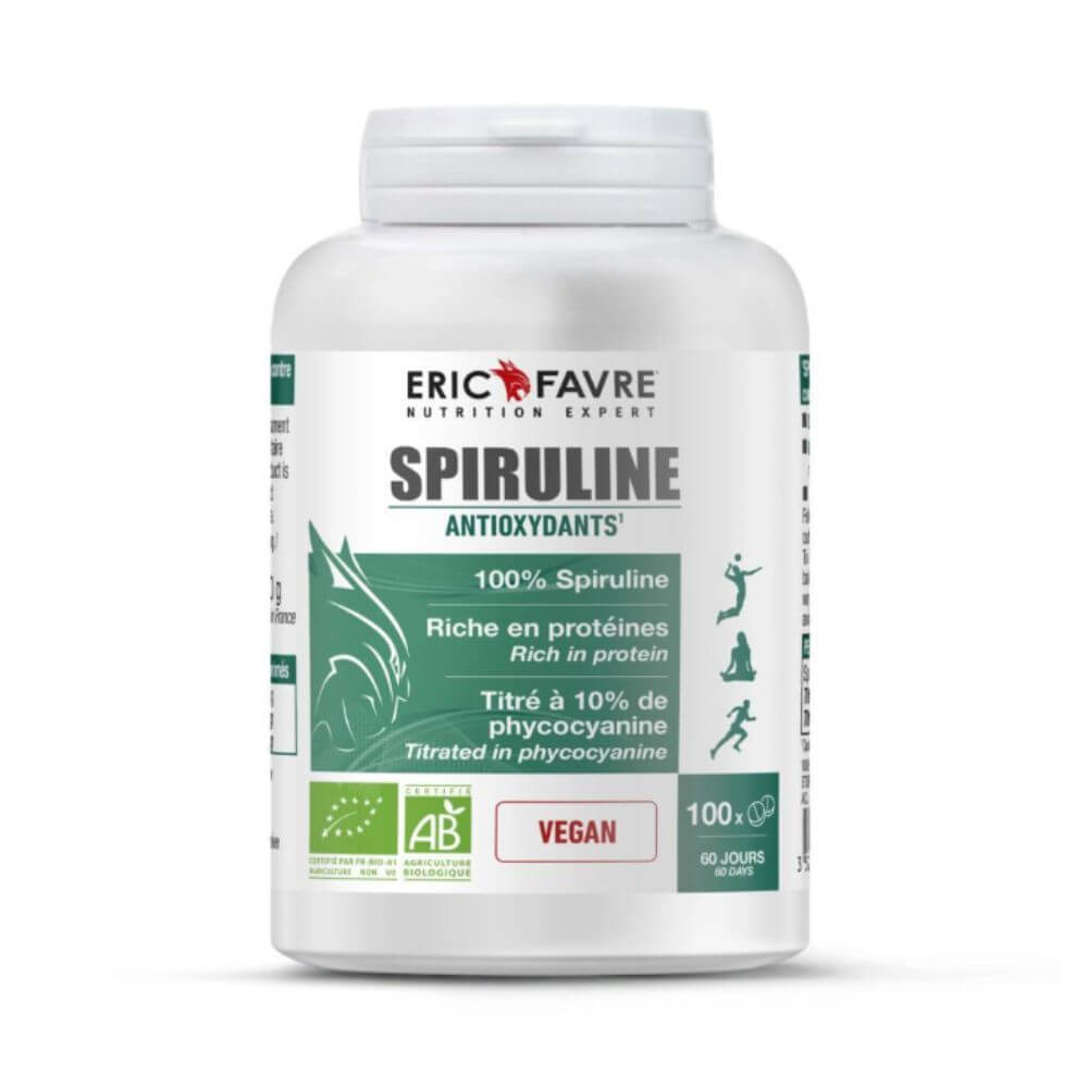 Spiruline Vegan bio 100 comprimés Eric Favre