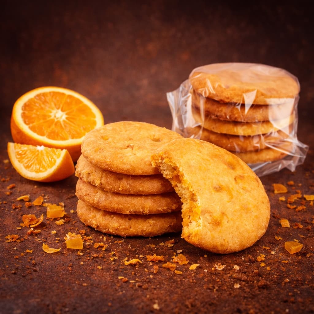 Biscuits protéinés aux morceaux d'oranges confits - Paquet de 20