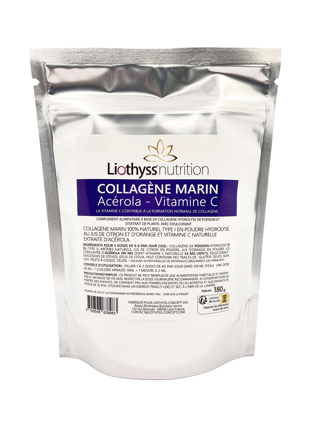 Collagène Marin en Poudre : collagène marin naturel hydrolysé + acérola