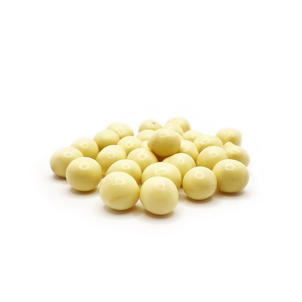 Boules de soja protéinées enrobées de Chocolat BLANC MD